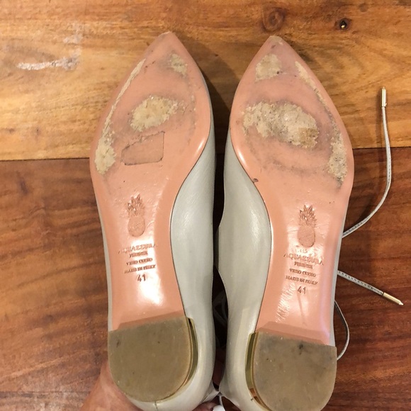 Aquazzura Christy Tan Leather Flats size 41 - Picture 7 of 8